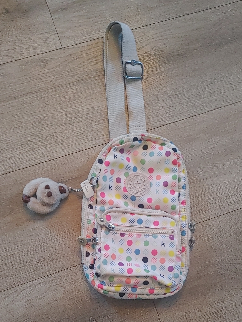 Kipling Kids Multicolor Polka Dot Crossbody Sling Bag